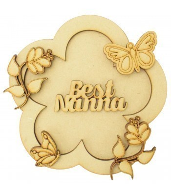 Laser Cut Personalised 3D Flower Shape Sign - Butterfly Themed